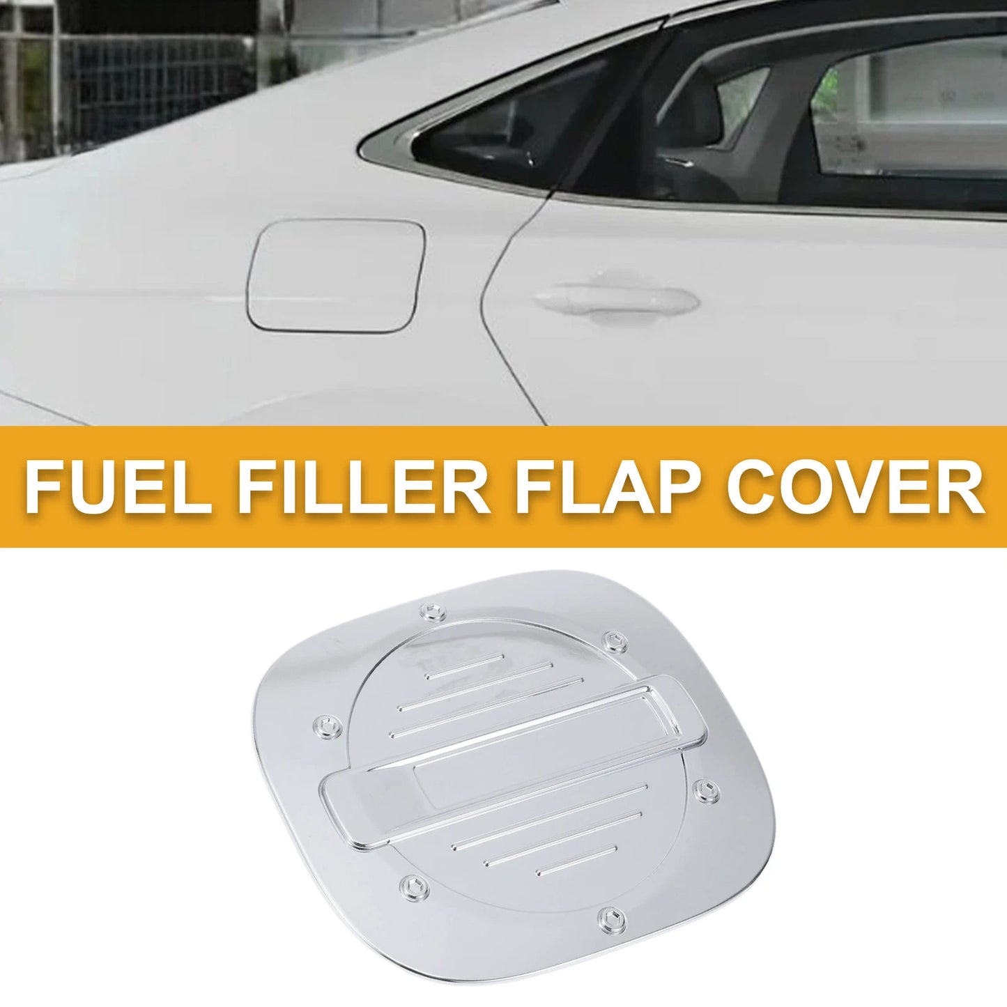 Fuel Tank Door Cap for Ford Escape 2020-2025 Gas Tank Flap Chrome Silver