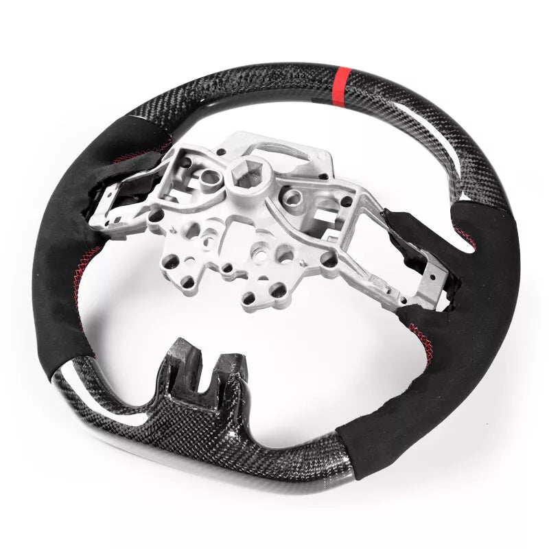 Steering Wheel Carbon Fiber Suede for Ford Mustang EcoBoost 15-17