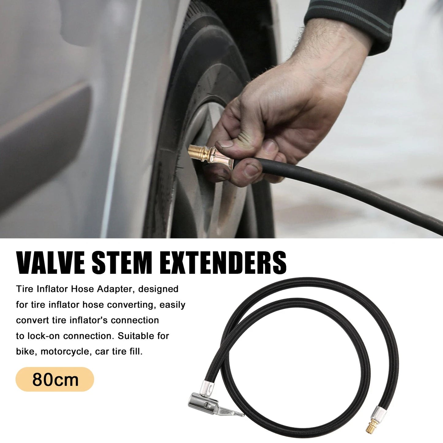 80cm 31" Valve Stem Extension Hose for Motorcycle Bicycle