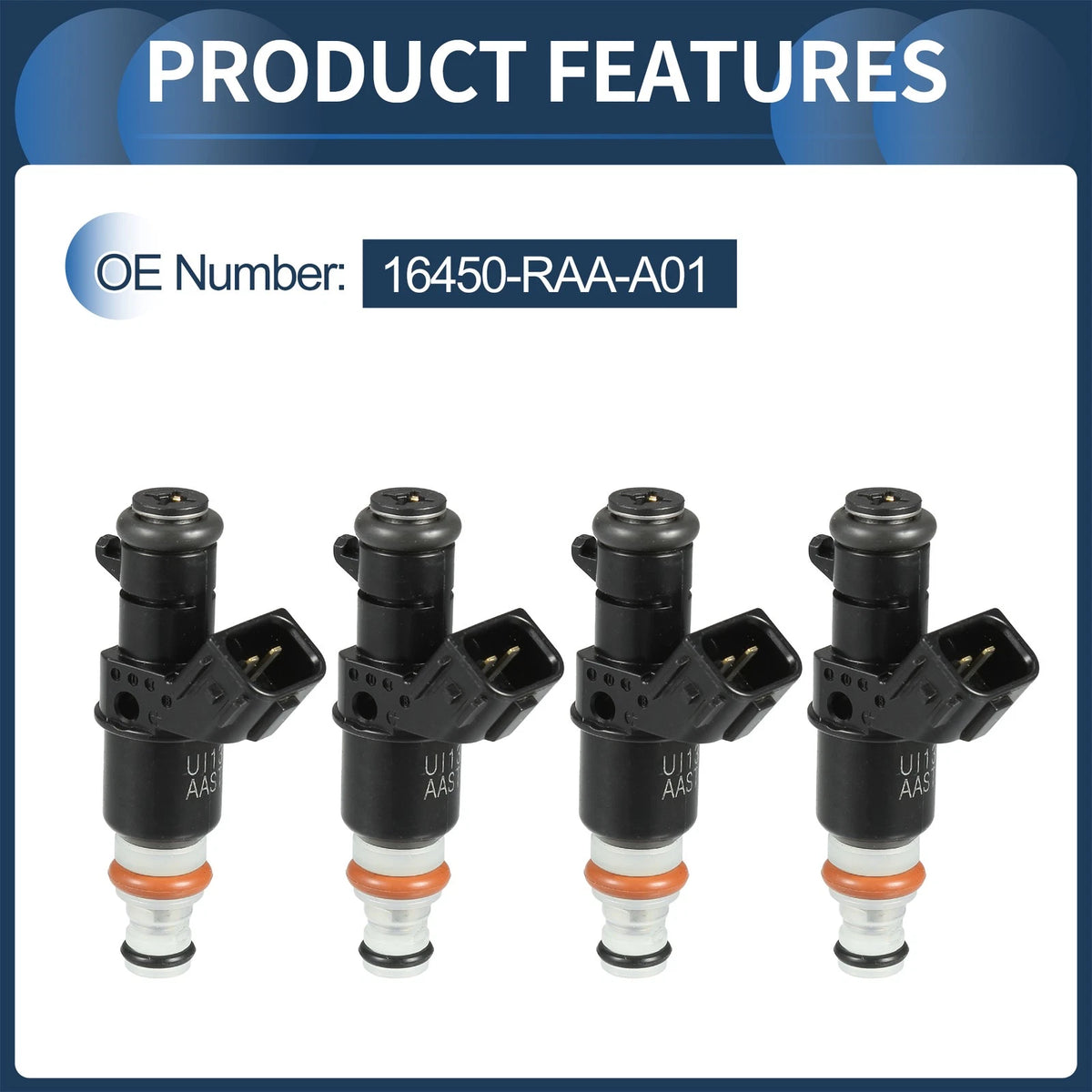 Fuel Injector  for Honda Accord (2003-2007) 2.4L 3.0L Black