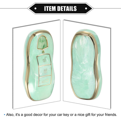 3 x Button Smart Key Fob Case Cover for Porsche Cayenne (2011-2018) TPU Green