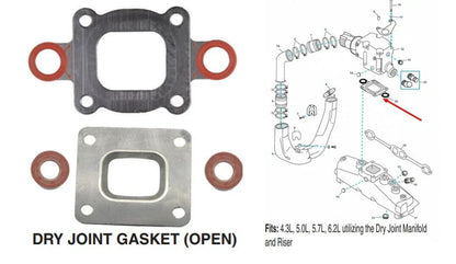 Dry Joint Open Elbow Gasket for MerCruiser 4.3 5.0 5.7 6.2 L