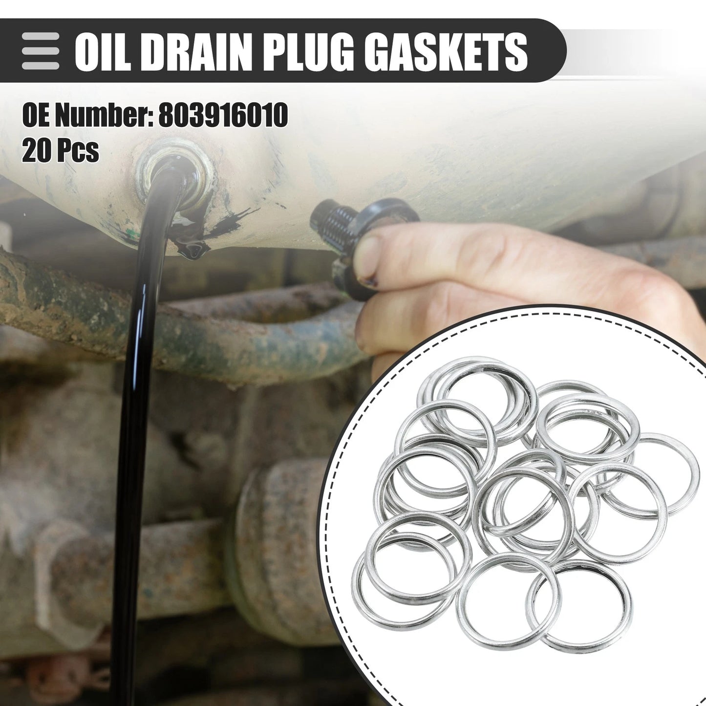 20 x Car Oil Drain Plug Gaskets for Subaru BRZ (2013-2020)