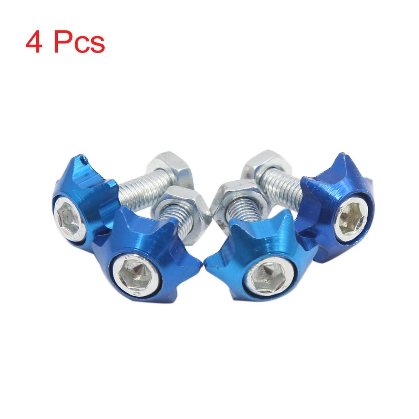 4 x 6mm Thread Dia Motorcycle License Plate Frame Screws Bolts Caps