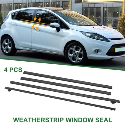 4 x Weatherstrip Window Seal for Ford Fiesta (2009-2013) Black