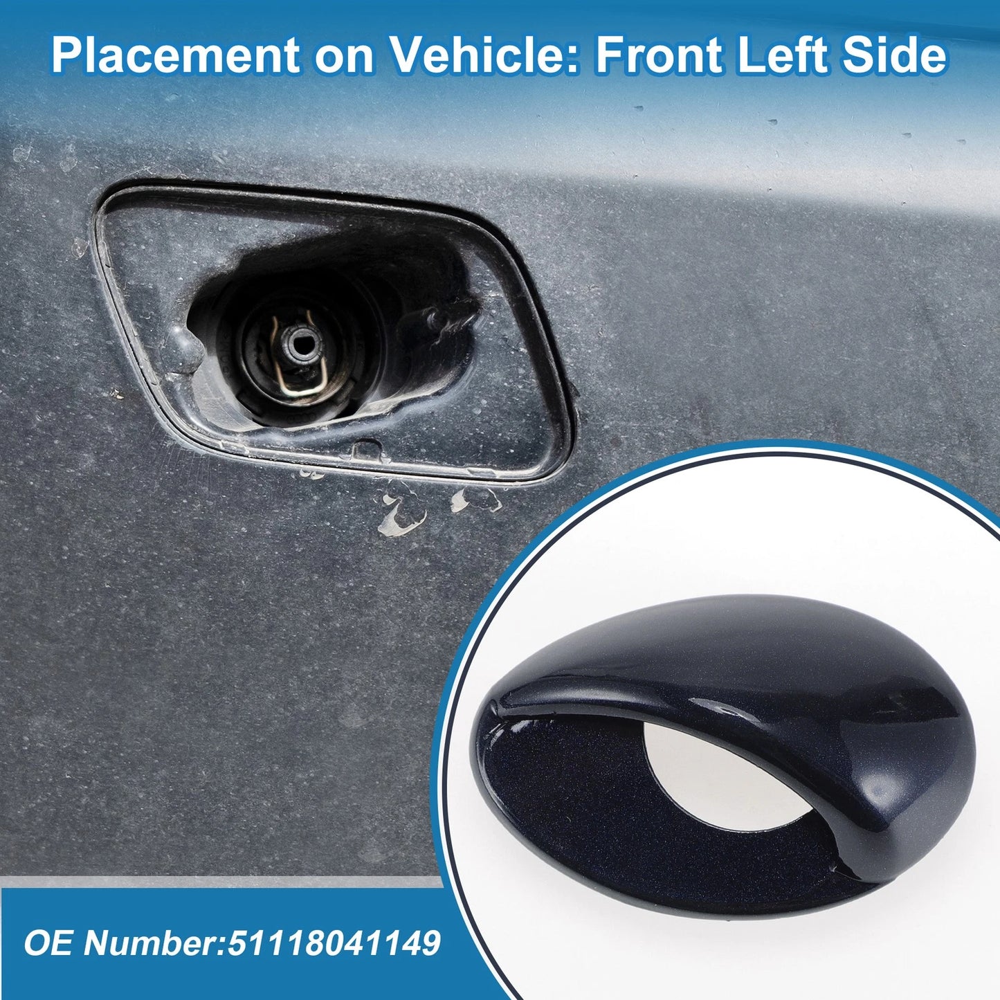 Front Left Headlight Washer Nozzle Cover for BMW M3 (2008-2013)