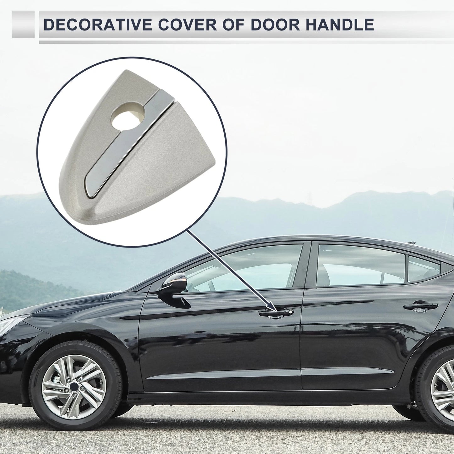 Front Left Door Handle Lock Cylinder Cover Silver Tone for Toyota Corolla