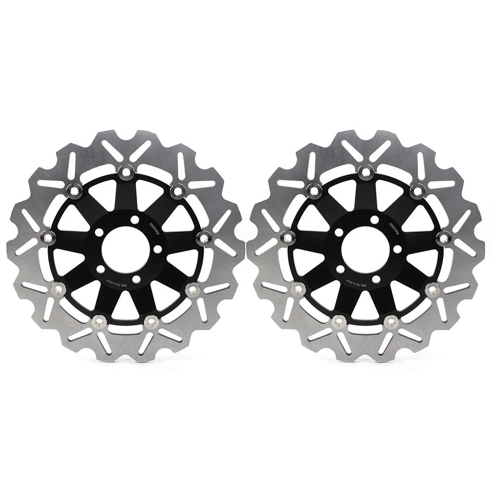 Front Brake Discs Rotors Black for KAWASAKI ZX9R ZX900C ZX12R (1998-2006)