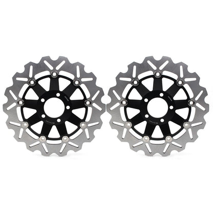 Front Brake Discs Rotors Black for KAWASAKI ZX9R ZX900C ZX12R (1998-2006)