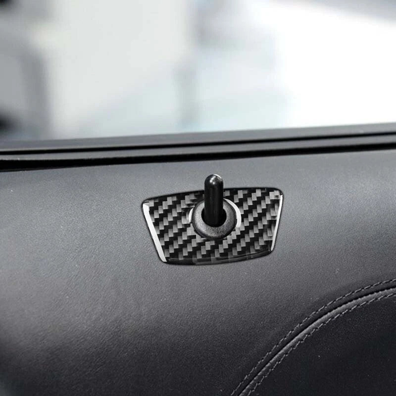 4pcs Carbon Fiber Door Lock Pin Cover Trim Fit For Ford Explorer 2013-2019