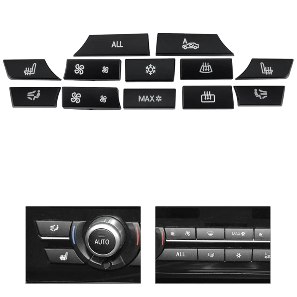 1x BMW 5 6 7 F10 F01 12 Button Key Caps A/C Heater Switch Repair (2010-2017)