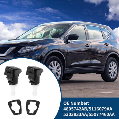 Front Windshield Washer Nozzles for Dodge Durango Black White