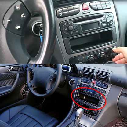Black Lower Center Console Storage Compartment for Mercedes Benz C W203 (2001-2007)