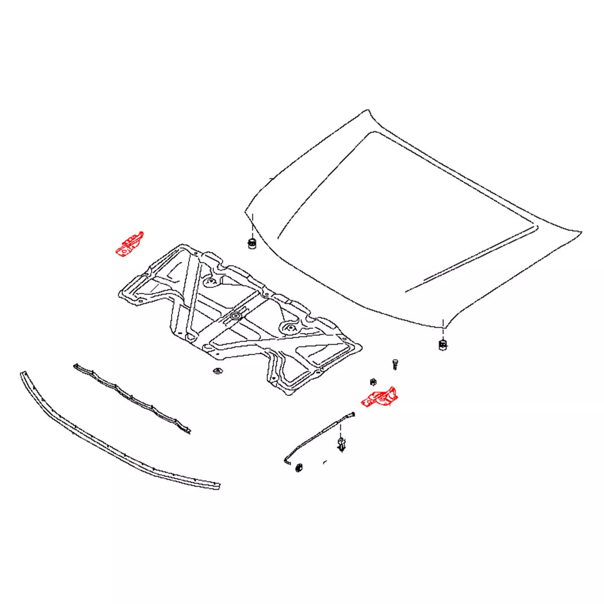 Bonnet Hinges for Nissan Navara D40 2005-2021