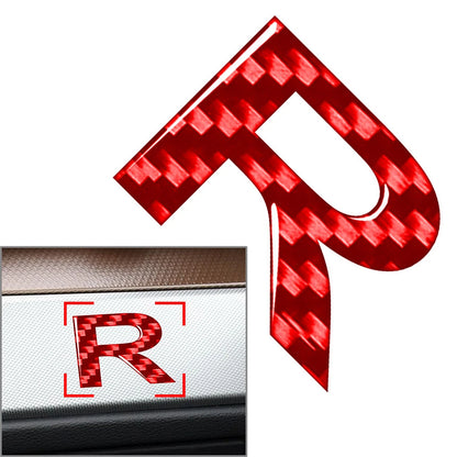 Carbon Red Letter Decals Stickers for Car Badge Emblem - Window Door Wall