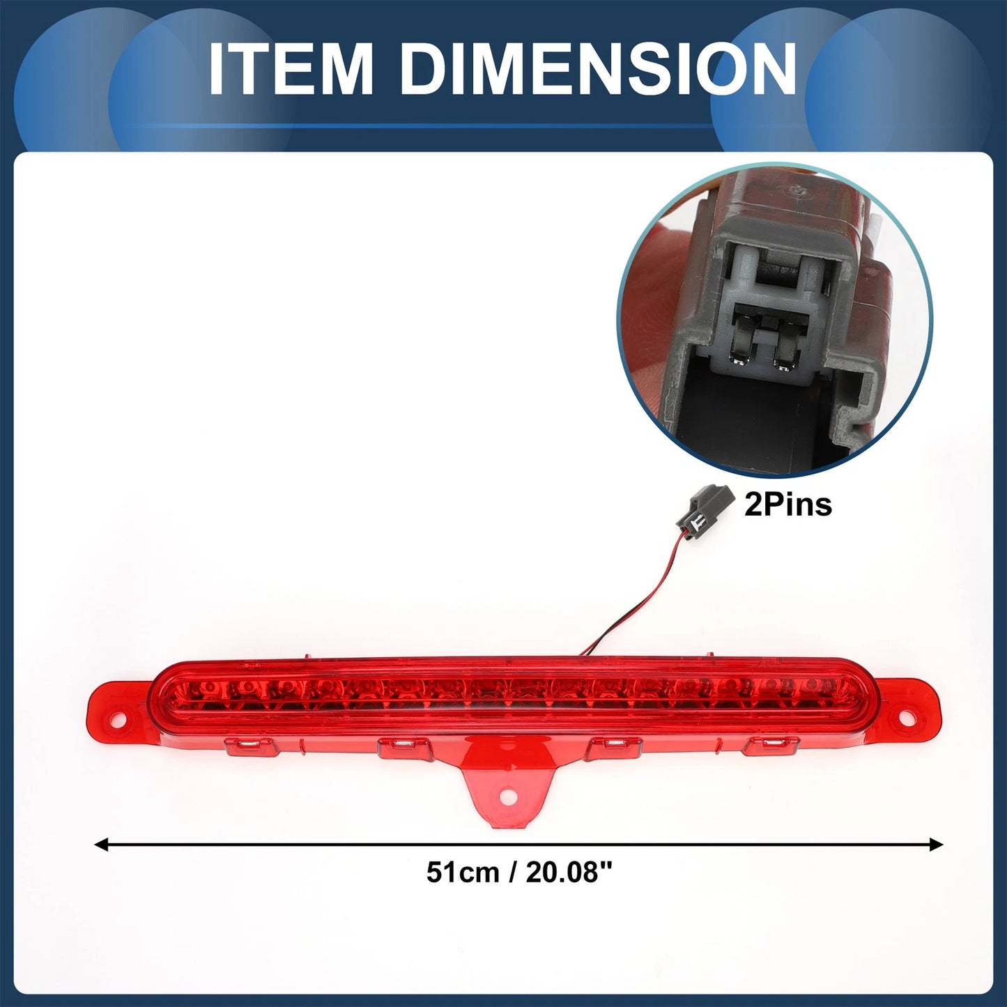LED Third Brake Light for Ford Mustang 2010-2014 Red Housing