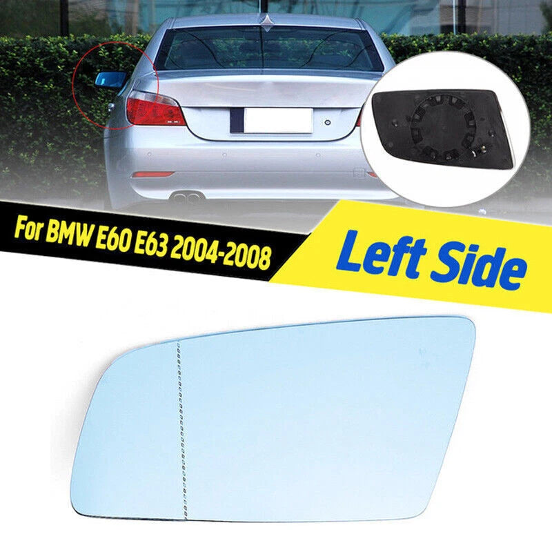 Heated Blue Left Wing Mirror Glass for BMW E60 E61 E63 E64 525i 530i (03-10)