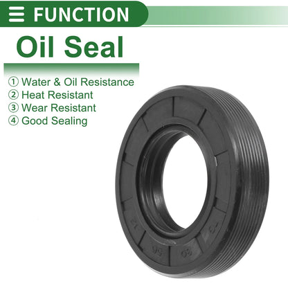 Oil Seal 30x56x12mm TG4 Lip Seal Ring Rotary Shaft Seal NBR Black 5 Pcs