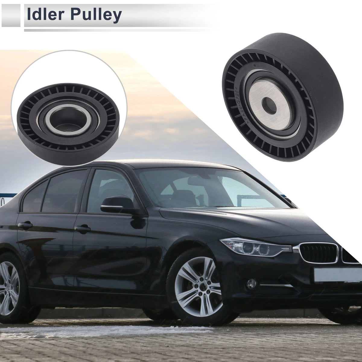 Drive Belt Idler Pulley for BMW Series 3 (1994-2006) Black 1 Pcs