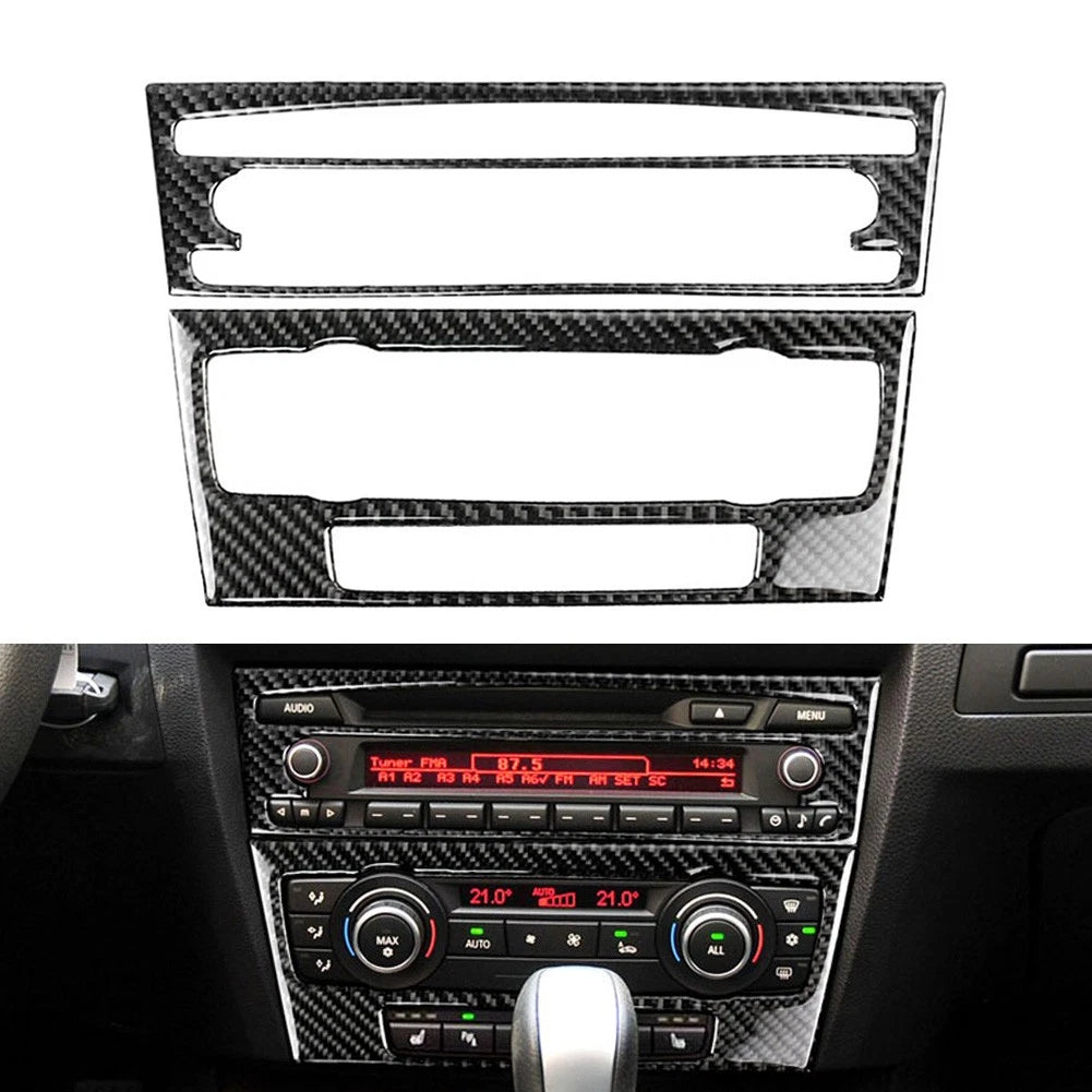Carbon Fiber CD & AC Panel Cover Trim for BMW 3 Series E90 E92 E93 (2005-2012)