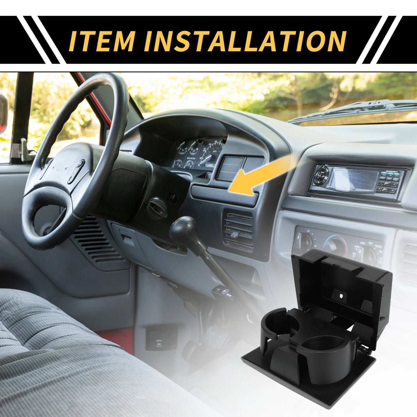 Dashboard Cup Holder Coin Holder for Ford F-250 F-350 F-450 F-550 (2008-2016)