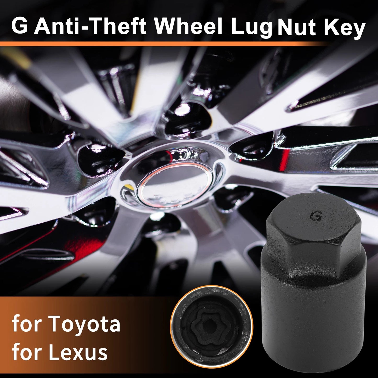 Wheel Lock Lug Nut with Key Socket for Toyota/Lexus