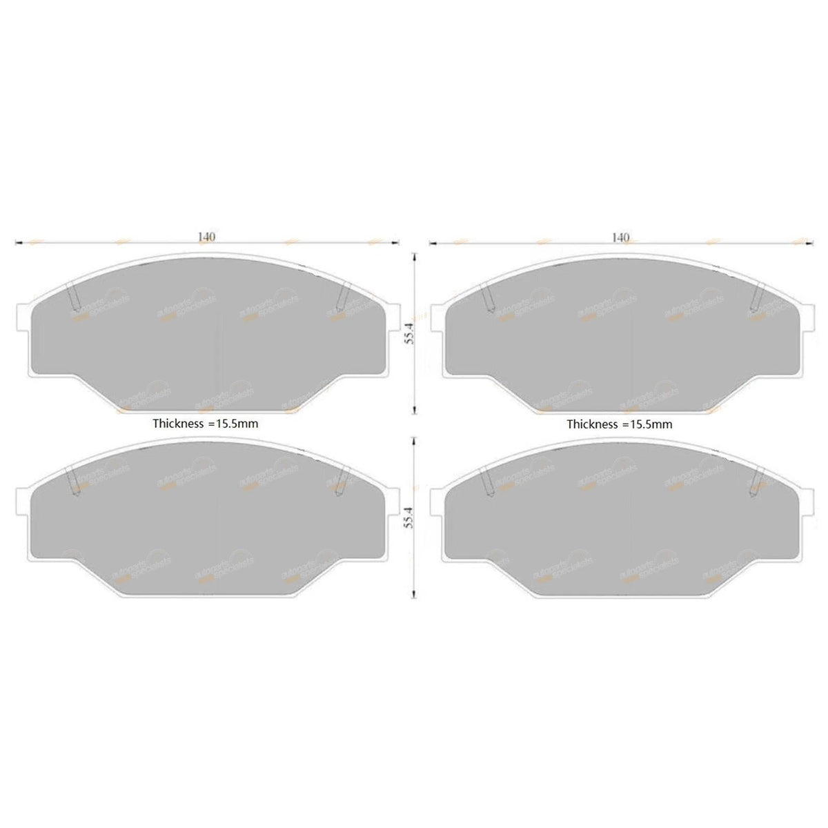 Front Disc Brake Pad Set Brembo for Hilux YN58R 2.2L 4Y-C Ute (1987–1987)
