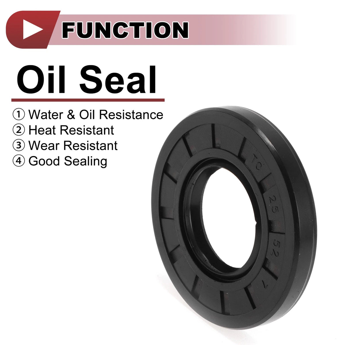 Rotary Shaft Seal 25x52x7mm 5 Pcs Nitrile Rubber 70 Durometer for Make Model