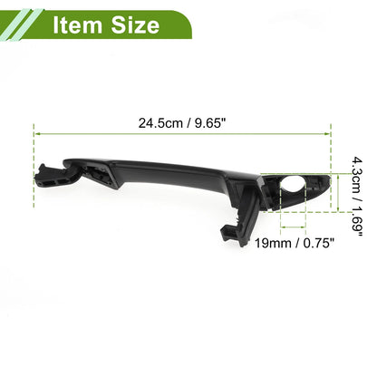 Exterior Door Handle for Hyundai Kia Picanto Black Front Left