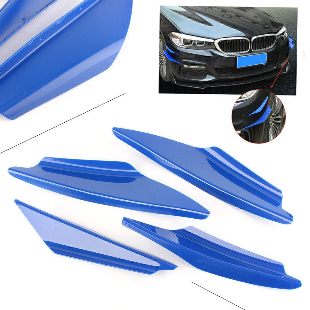 Universal ABS Plastic Front Bumper Canards Splitter Fins Spoiler for Car