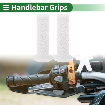7/8" 22mm Hand Grips Cover End Grips TPU White for Motorcycle