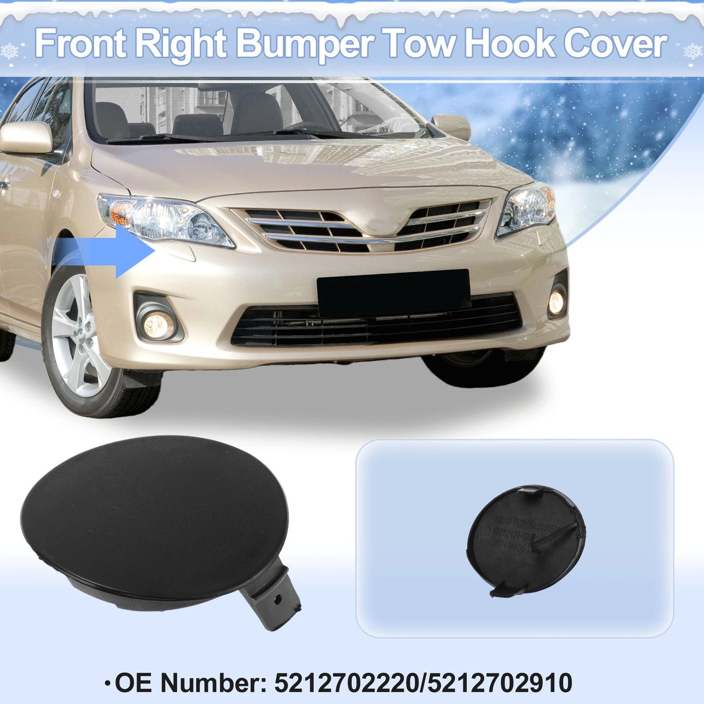 Right Front Tow Hook Cover Cap for Toyota Highlander (2008–2010)
