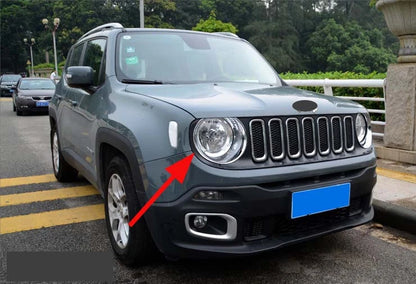 Head Light Cover Trim for 2015-2018 Jeep Renegade Front Lamp ABS 2 x (2015-2018)