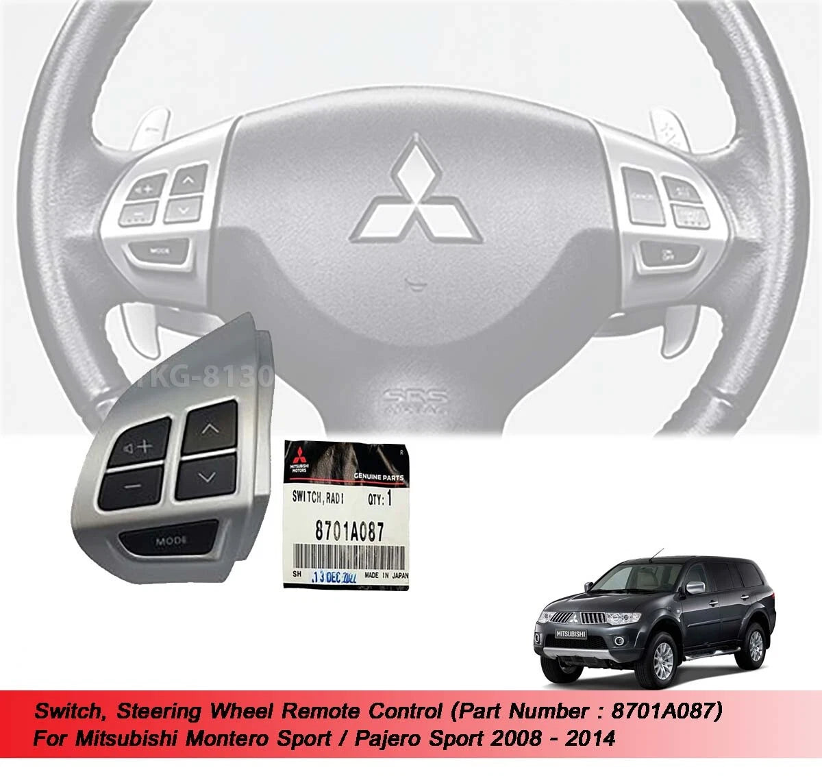 Steering Wheel Remote for Mitsubishi Pajero Sport (2008-2014)