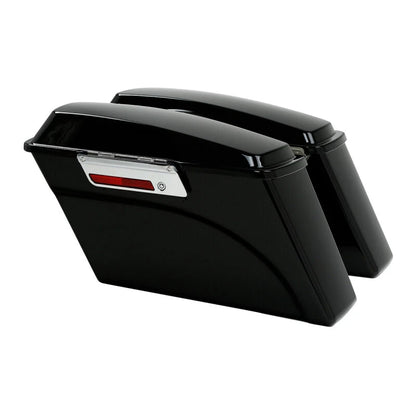 Saddlebags Saddle Bag with Black Softail Brackets for Harley Fatboy