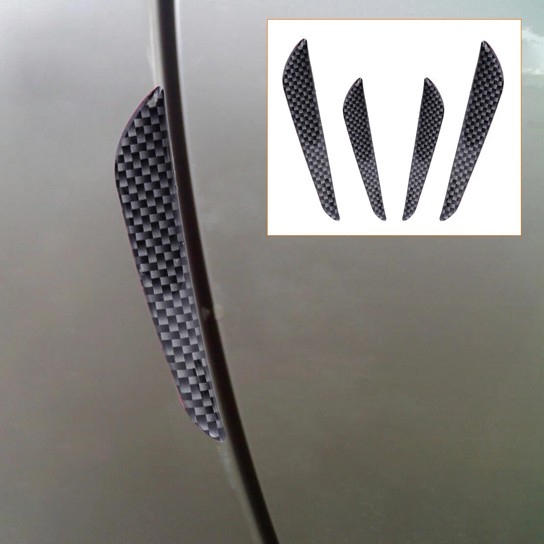 4 x Car Door Crash Protector Edge Guard Bumper Bar Anti-Rub Strips Black