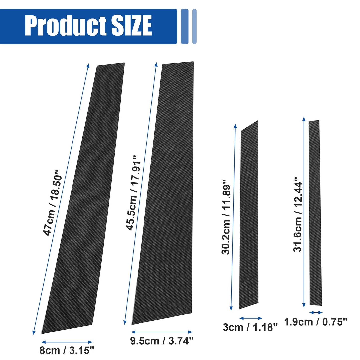 Gloss Carbon Pattern Car Door Window Pillar Post Cover Trim for BMW X6 (2007-2014)