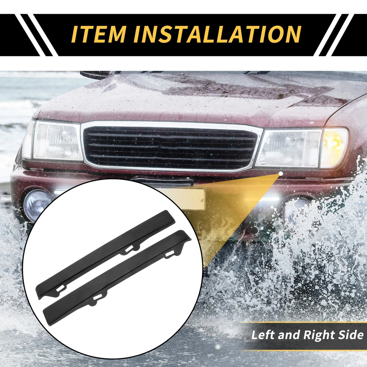 Pair Front Bumper Grille Headlight Filler for Toyota Tacoma 2WD