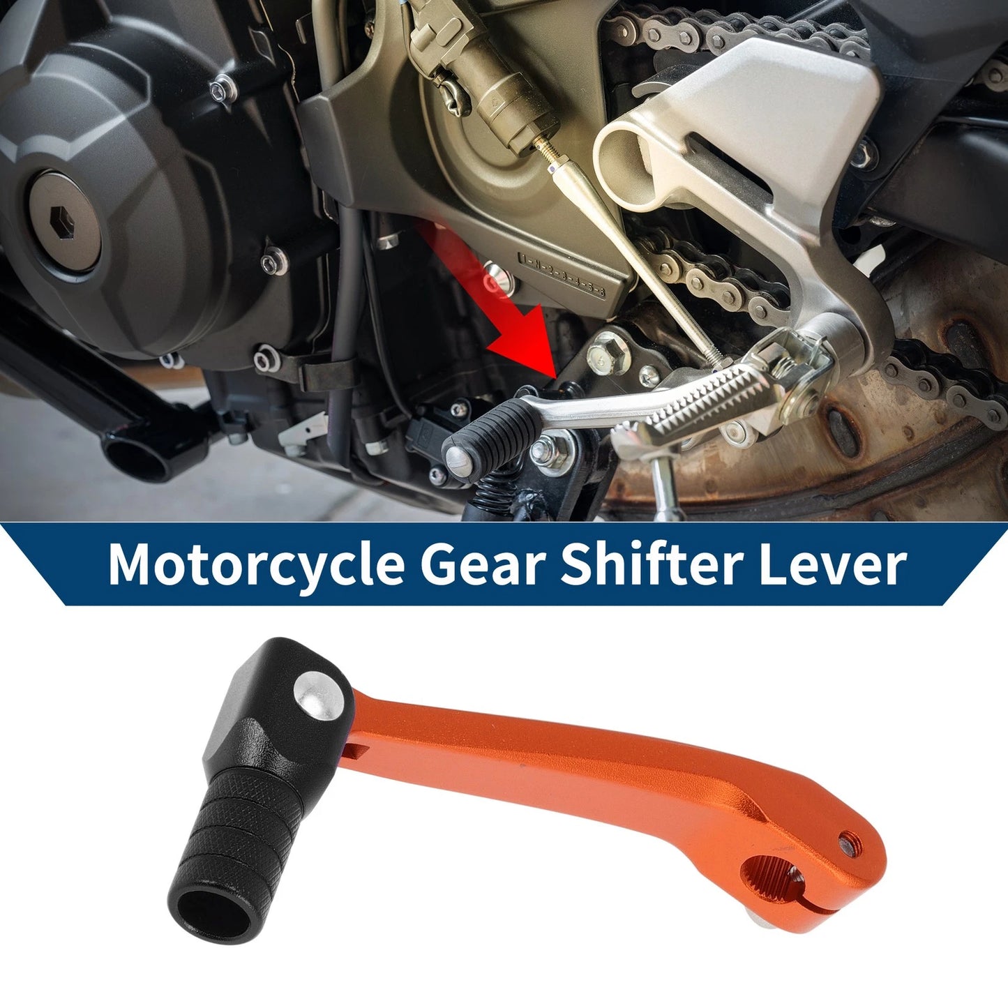 Folding Shifter Lever for Honda CRF150F (2003-2017) Orange Black