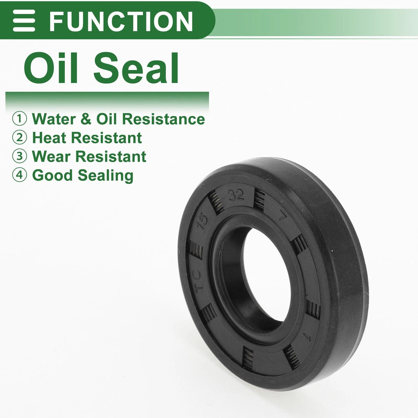 Oil Seal 15x32x7mm 5 x Seal Ring NBR Rubber Black