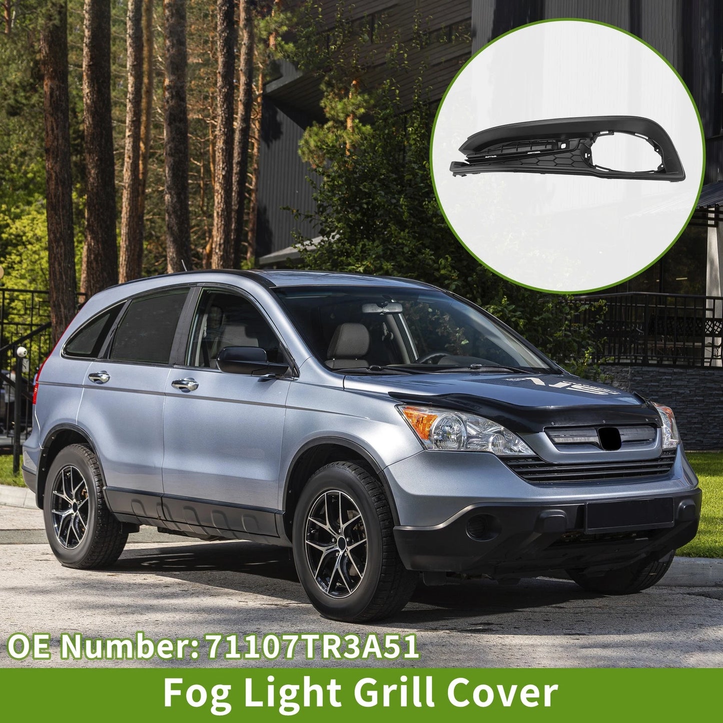Left Front Fog Light Grill for Honda Civic (2013-2015)