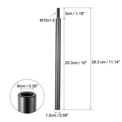 10" Gear Shift Knob Extender for Honda M10X1.5 Black  1 x PC