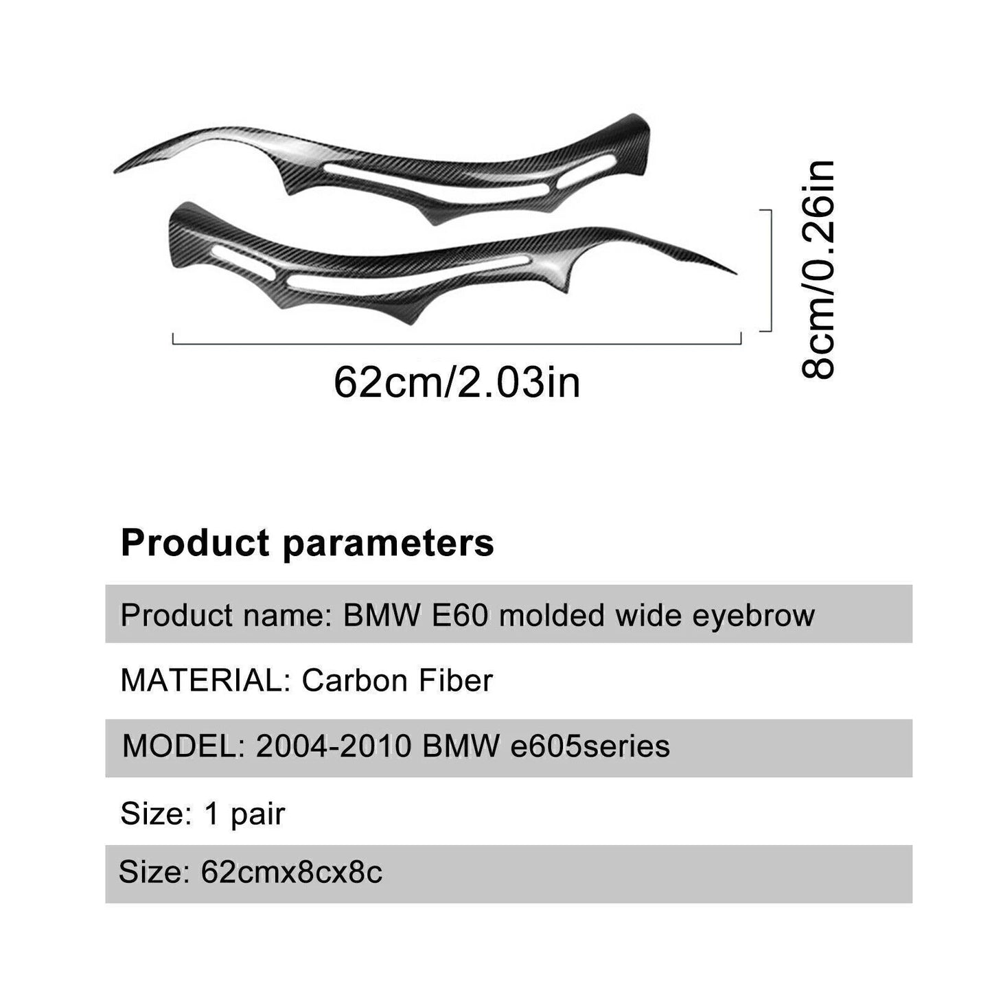 Fog Light Eyebrow Trim for BMW 5 Series E60 (2004-2010)