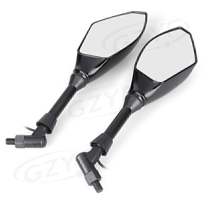 Black LED Turn Signals & Brake Lights for Universal Moto Mirrors