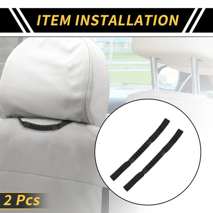 2 x Headrest Grab Handles for Jeep Wrangler (2011-2023) Black