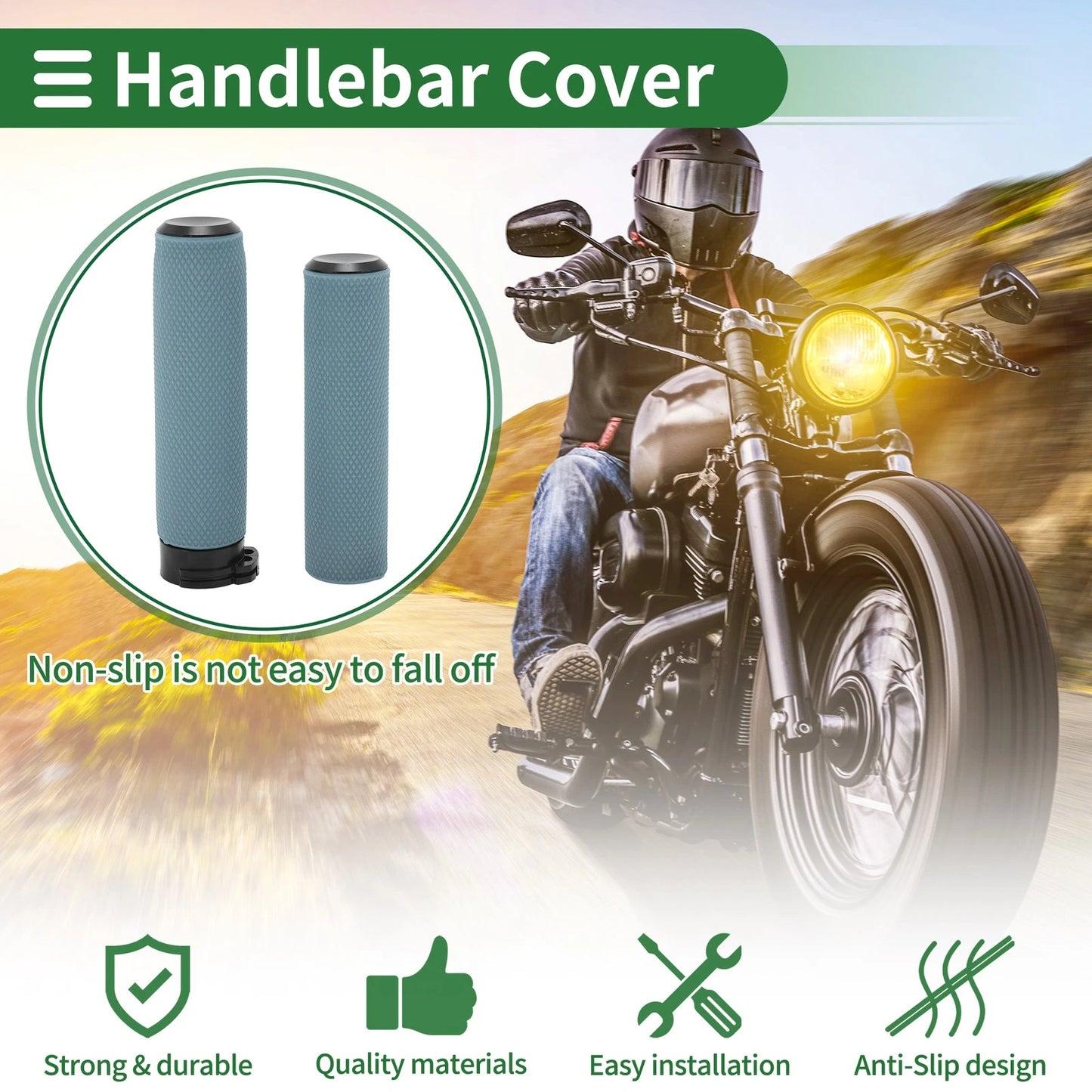 25mm Hand Grips Cover Kit TPU Blue for Motorcycle