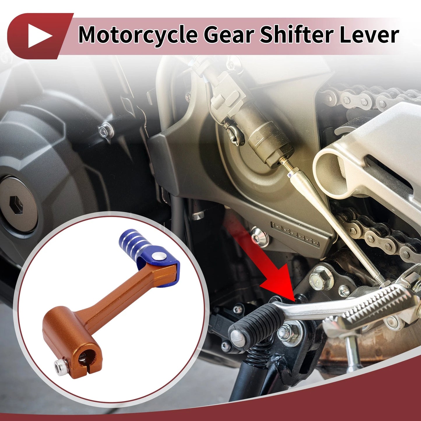 Folding Gear Shifter Lever Orange/Blue for Bosuer Cheetah
