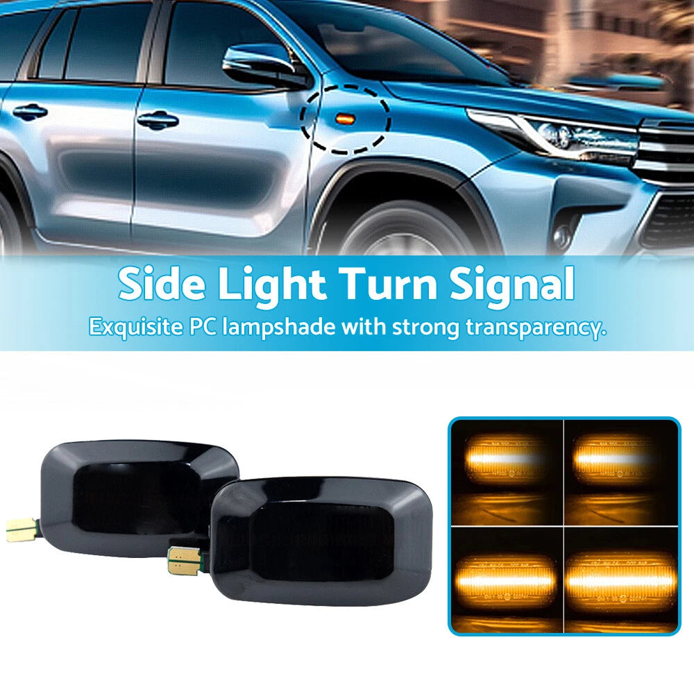 LED Side Indicator Flasher Light for Toyota Hilux SR5, Vigo, Corolla (2005-2023)