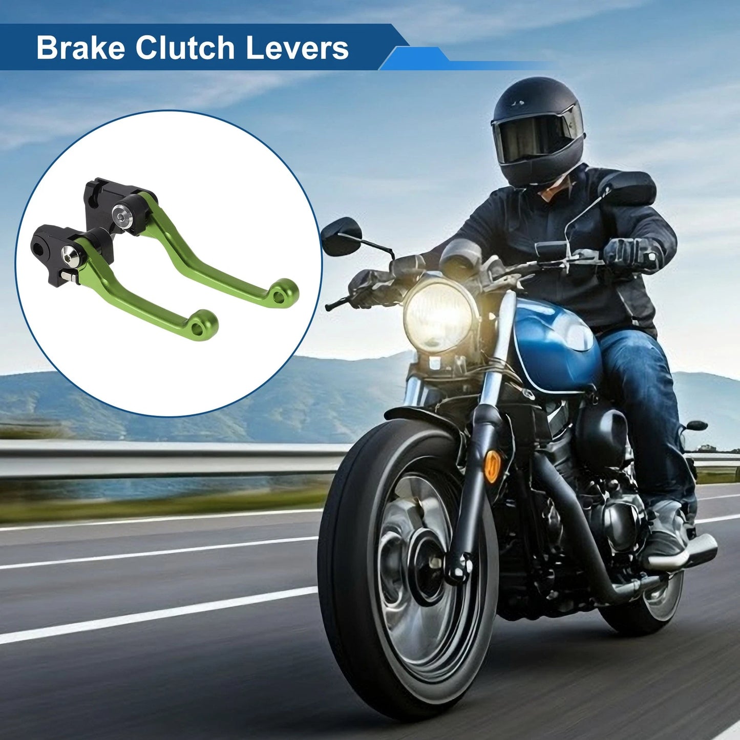 Brake Clutch Levers / 2 x Short / Green for Yamaha WR250F (2017–2022)