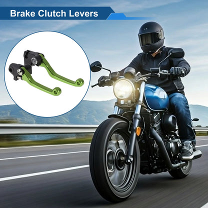 Brake Clutch Levers / 2 x Short / Green for Yamaha WR250F (2017–2022)